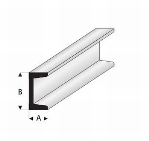 U profiel A=2,5mm     B=5mm