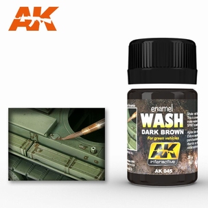 AK Enamel Brown wash For Green Vehicles 045