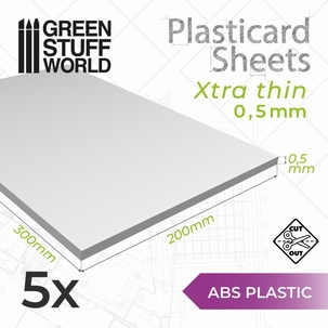 GSW Plasticard Plain Sheet 0,5mm 5-Pack