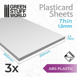 GSW Plasticard Plain Sheet 1,5mm 3-Pack