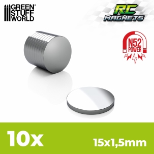 GSW Neodymium Magnets 15x1,5mm - 10 units (N52)