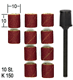 Schuurbandjes 10st + houder 10mm