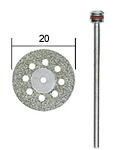 Diamant doorslijpschijf 20mm met koelgaten + houder