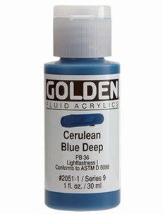 Golden Fluid Cerulean Blue Deep